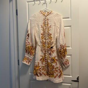 Zimmermann NWOT Floral Mini Dress with Beaded Details